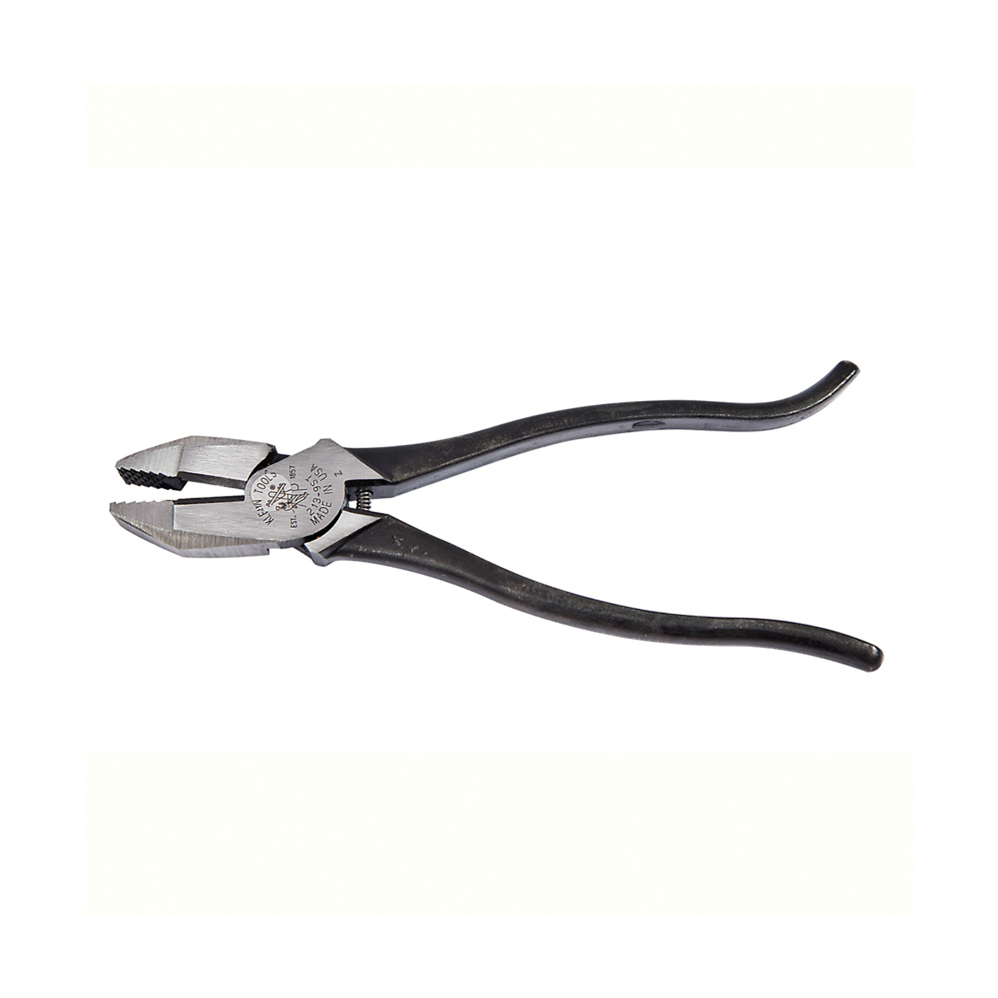 Klein Tools, Ironworker's Pliers, Aggressive Knurl, 9in., Pieces (qty.) 1 Material Steel, Jaw Capacity 1.38 in, Model# 213-9ST